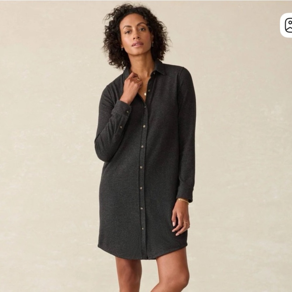 Faherty Charcoal Legend Sweater Dress- Sz Small
